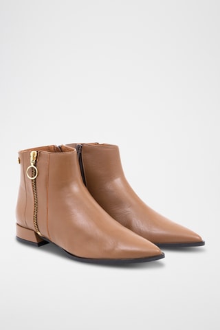 Leren Enkellaarzen Brisa - Camel