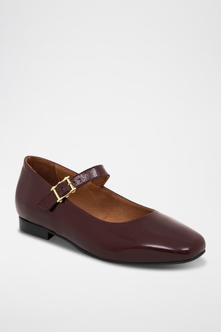 Leren Mary Janes Debol - Rood