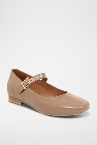 Lakleren Mary Janes Debol - Beige