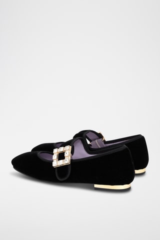 Nubuck Mary Janes Devur - Zwart
