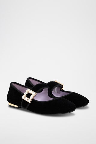 Nubuck Mary Janes Devur - Zwart