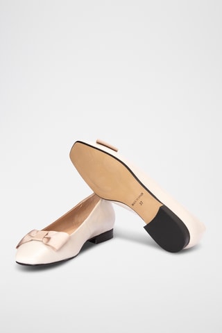 Leren Ballerina's Melina - Ivoorkleurig 