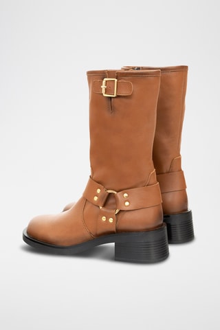 Leren Enkellaarzen Napole - Camel