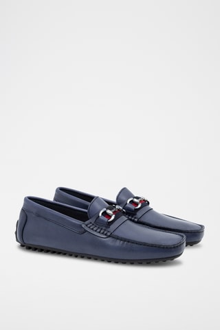 Leren Mocassins Berak - Marineblauw