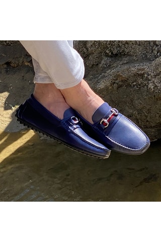 Leren Mocassins Berak - Marineblauw