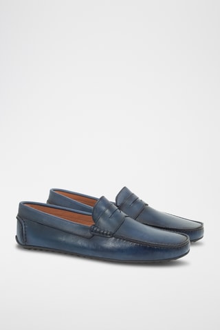 Leren Mocassins Berak - Marineblauw