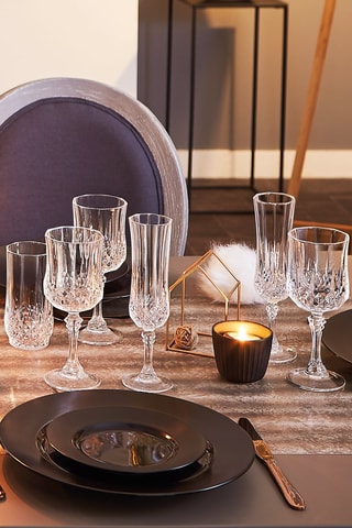 6 verres à pied en verre ultra transparent Longchamp - 14 cl