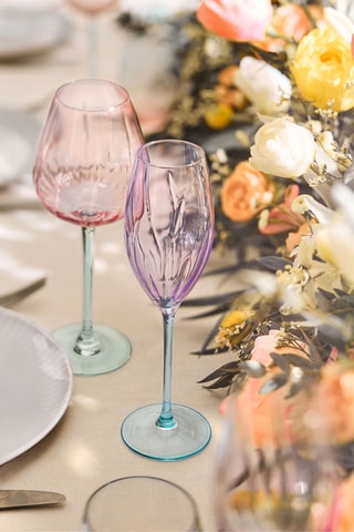 4 verres à pied en cristallin Swirly - 47 cl