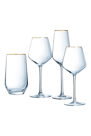 Service de verres Ultime Bord Or - 16 pièces