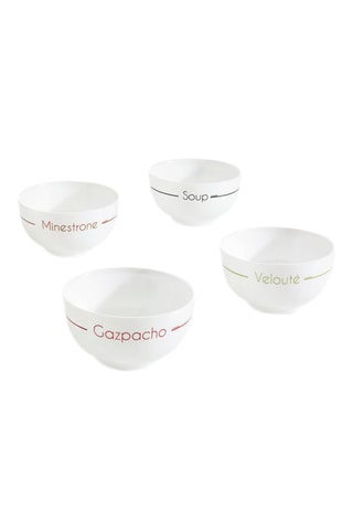 4 bols en verre d'opale Soupset - 75 cl