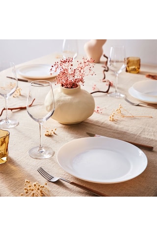 4 assiettes à dessert en verre opale Apy - 18 cm