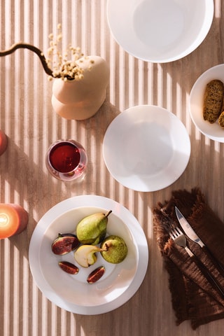 4 assiettes à dessert en verre opale Apy - 18 cm
