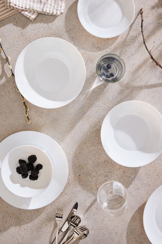 4 assiettes creuses en verre opale Apy - 20 cm