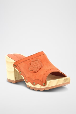 Mules de salto em couro Kick Woodstok - Laranja
