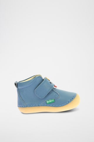 Botinhas em couro Sabio - Azul-celeste