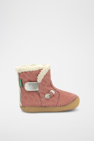 Botins forrados em couro So Windy - Rosa e dourado