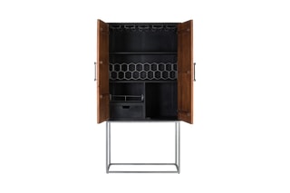 Meuble bar 2 portes -  Noir et marron