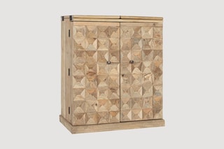 Meuble bar pliable 2 portes en manguier - 104 x 104 x 50 cm