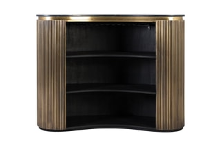 Meuble bar en manguier et marbre - 145 x 110 x 57 cm