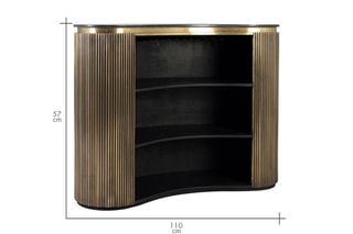 Meuble bar en manguier et marbre - 145 x 110 x 57 cm