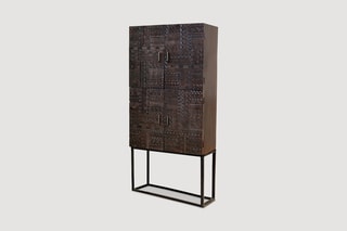 Meuble de rangement 4 portes - Naturel et noir