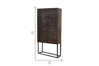 Meuble de rangement 4 portes - Naturel et noir