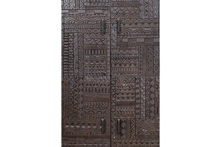 Meuble de rangement 4 portes - Naturel et noir