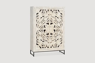 Meuble de rangement 2 portes - Blanc et noir