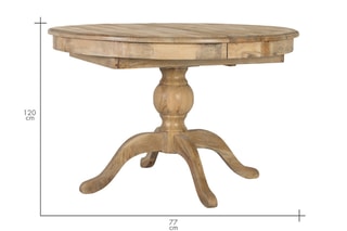 Table extensible en manguier - 120/150 x 77 x 120 cm