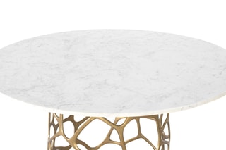 Table à manger en marbre - 122 x 80 x 122 cm