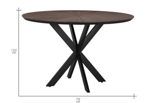 Table à manger en teck - 120 x 78 x 120 cm