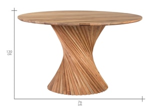 Table à manger en bois d'acacia - 130 x 76 x 130 cm