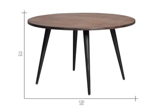 Table à manger ronde - Naturel et noir