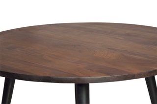 Table à manger ronde - Naturel et noir