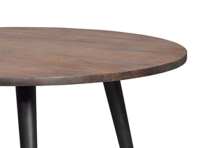 Table à manger ronde - Naturel et noir