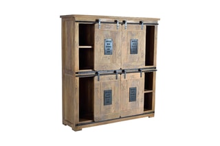 Armoire 4 portes - Naturel et noir