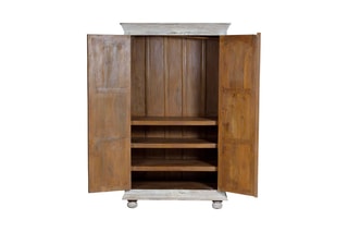 Armoire 2 portes - Blanc vieilli