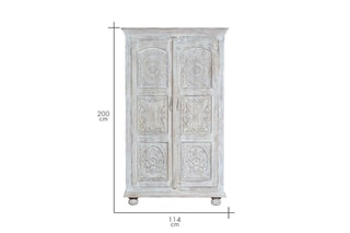 Armoire 2 portes - Blanc vieilli