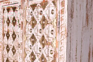 Armoire 2 portes - Naturel et doré