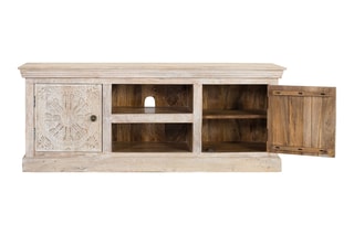 Meuble TV 2 portes en manguier - 152 x 60 x 40 cm