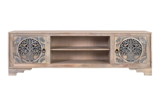 Meuble TV 2 portes en manguier - 180 x 56 x 40 cm
