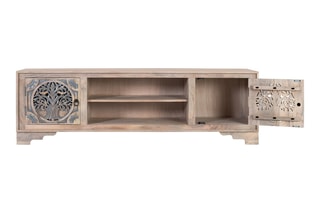 Meuble TV 2 portes en manguier - 180 x 56 x 40 cm