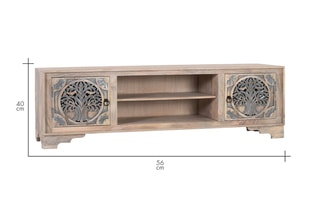 Meuble TV 2 portes en manguier - 180 x 56 x 40 cm