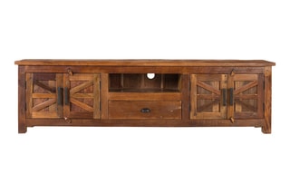 Meuble TV 4 portes en bois - 220 x 60 x 40 cm