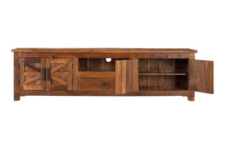 Meuble TV 4 portes en bois - 220 x 60 x 40 cm