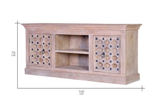 Meuble TV 2 portes - Naturel