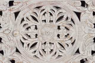Meuble TV 2 portes - Blanc et naturel
