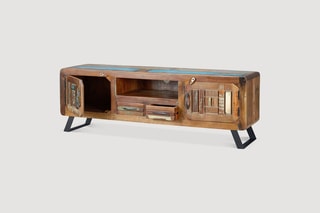 Meuble TV 2 portes - Naturel