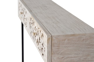 Console 2 tiroirs - Ecru et noir