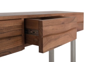 Console 3 tiroirs - Naturel et blanc